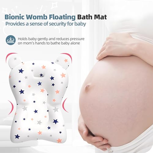 Folding Collapsible Baby Bathtub with Temperature Sensor, Light Blue