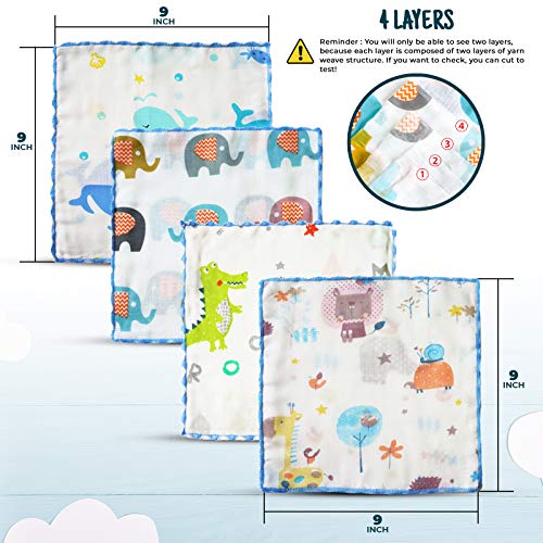 Natural Muslin Cotton Baby Washcloths 24 Pack Set