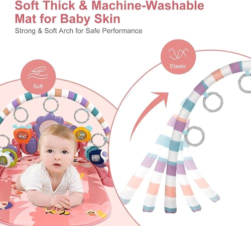 Baby Gym Play Mat with Piano & Toys