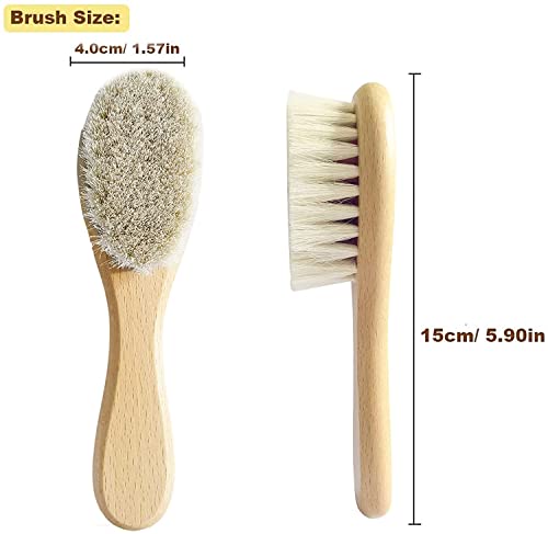 Soft Goat Bristle Baby Hair Brush Comb Set