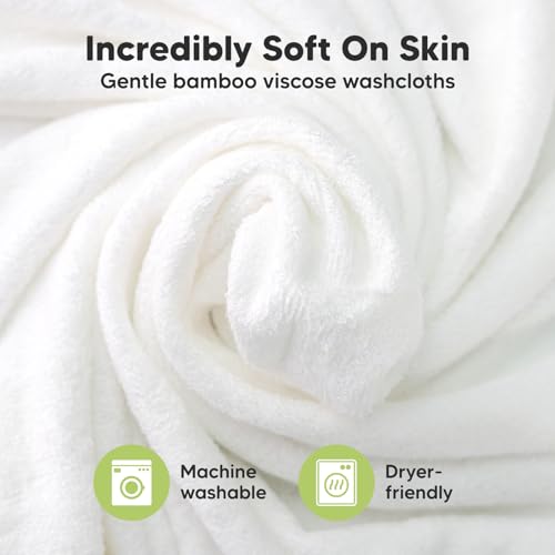 6-Pack Organic Bamboo Baby Washcloths - Ultra Soft