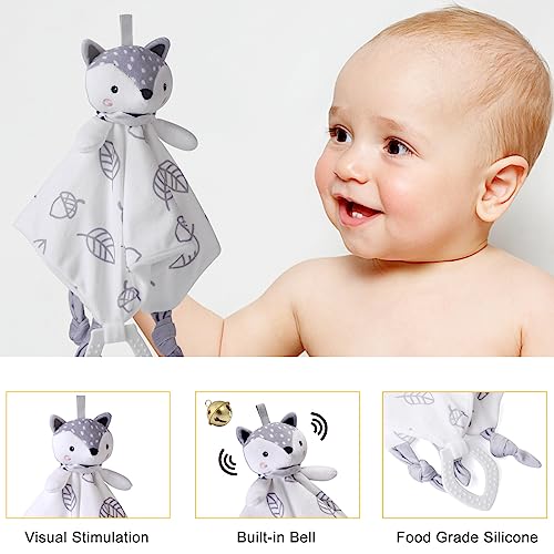 Newborn Baby Gift Box Set: Blanket, Lovey, Rattle, Clothes