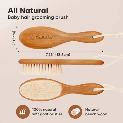 VIP Baby Hair Brush - Soft Goat Bristles, Cradle Cap Grooming