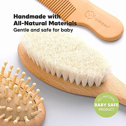 Soft Goat Bristle Baby Hair Brush Comb Set