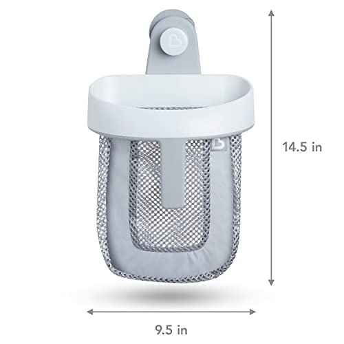Munchkin hanging bath toy storage, quick-drying mesh, grey