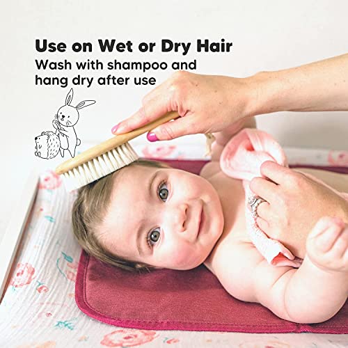 Soft Goat Bristle Baby Hair Brush Comb Set