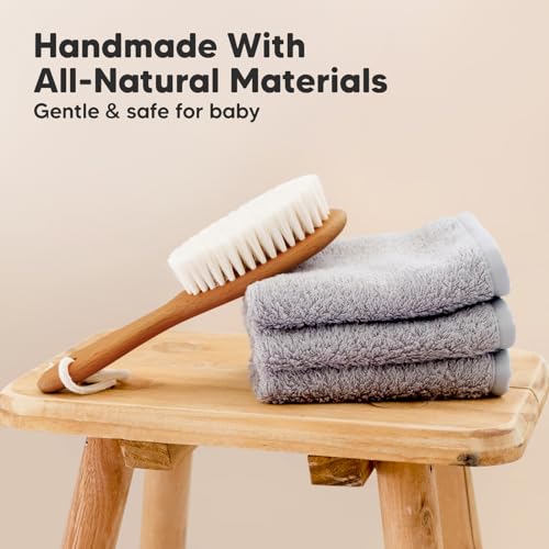 VIP Baby Hair Brush - Soft Goat Bristles, Cradle Cap Grooming