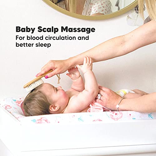 Soft Goat Bristle Baby Hair Brush Comb Set