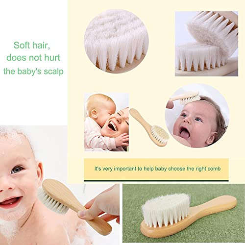 Soft Goat Bristle Baby Hair Brush Comb Set