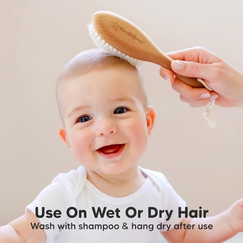 VIP Baby Hair Brush - Soft Goat Bristles, Cradle Cap Grooming