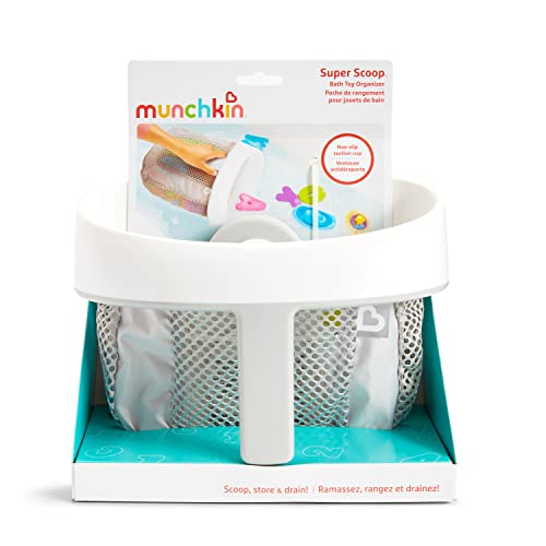 Munchkin hanging bath toy storage, quick-drying mesh, grey