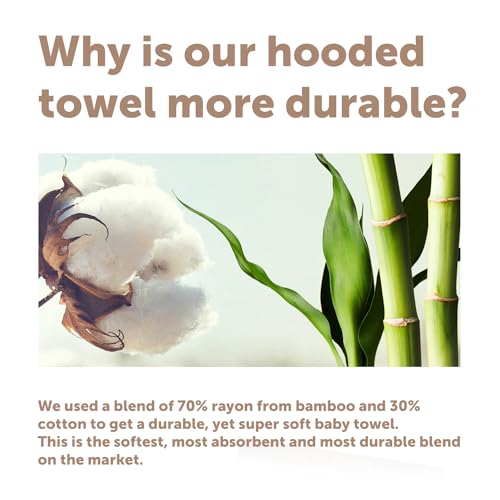 Organic Bamboo Baby Hooded Towel - Hypoallergenic VIP Gift