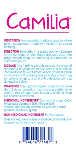 Boiron Camilia Baby Teething Relief, 30 Count Pack