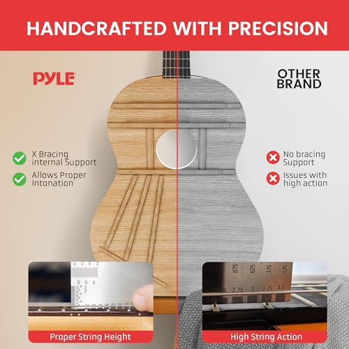 Pyle 3/4 Junior Acoustic Guitar Kit, Ocean Blue