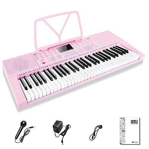 Vangoa Pink Premium 61-Key Electric Keyboard Piano