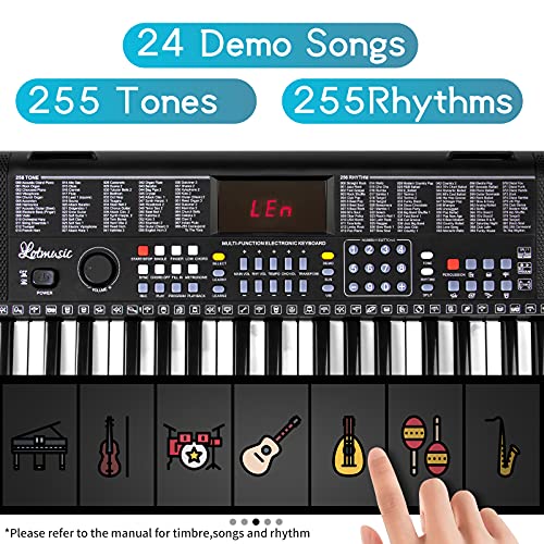 54-Key Portable Electronic Keyboard with LCD Screen & Mic