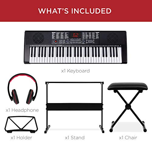 61-Key Beginners Electronic Keyboard Piano Set VIP Bundle