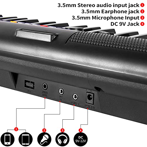54-Key Portable Electronic Keyboard with LCD Screen & Mic