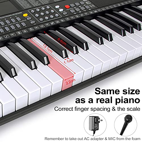 54-Key Portable Electronic Keyboard with LCD Screen & Mic