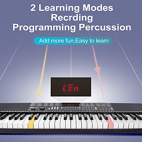 54-Key Portable Electronic Keyboard with LCD Screen & Mic