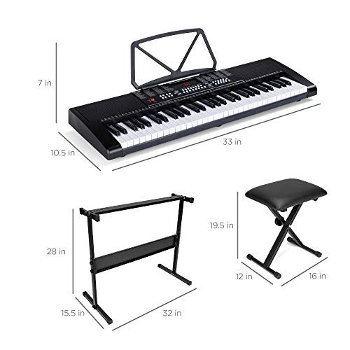 61-Key Beginners Electronic Keyboard Piano Set VIP Bundle