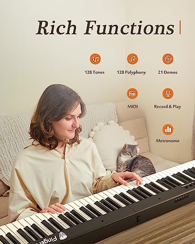 Portable Piano Keyboard, 88 Key, Full Size, Bluetooth MIDI