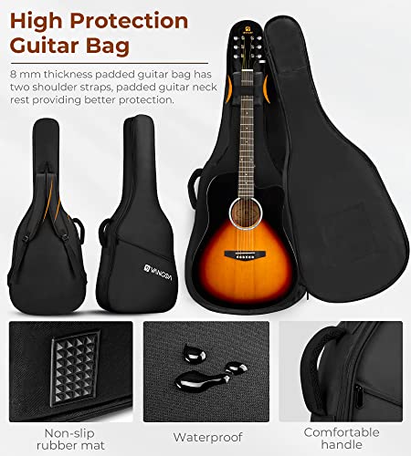 Vangoa Sunburst Acoustic Guitar Bundle for Beginner Teenagers