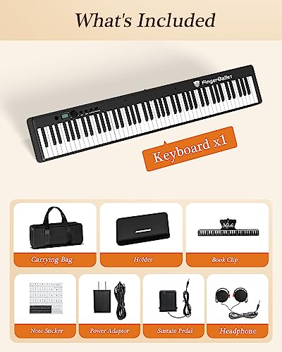 Portable Piano Keyboard, 88 Key, Full Size, Bluetooth MIDI