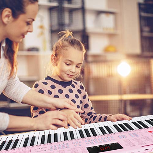 Vangoa Pink Premium 61-Key Electric Keyboard Piano