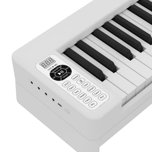 61 Key Folding Piano with Bluetooth & MIDI - White