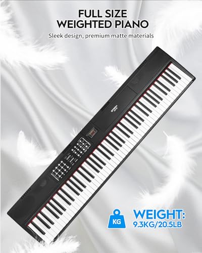 STRICH Digital Piano with weighted keys, 2x15W speakers