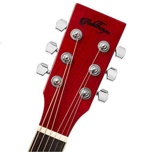 Ashthorpe Full-Size Cutaway Acoustic-Electric Guitar - Premium Red