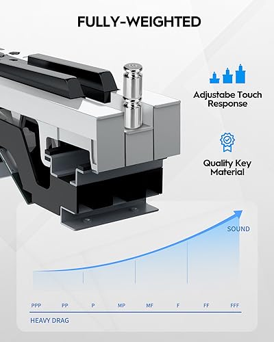 STRICH Digital Piano with weighted keys, 2x15W speakers