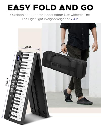 Starfavor Portable 88-Key Folding Electric Piano with Stand