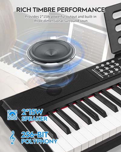 STRICH Digital Piano with weighted keys, 2x15W speakers