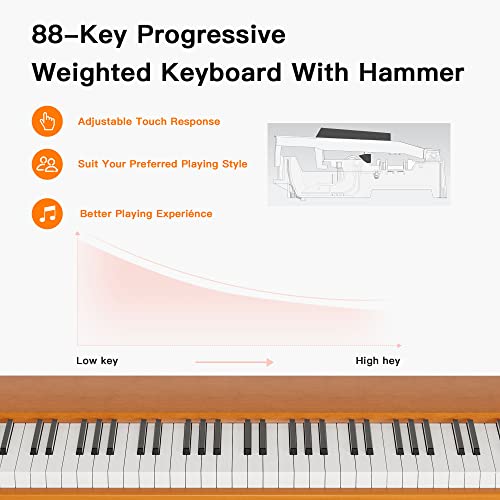 88-Key Hammer Weighted Digital Piano with Stand