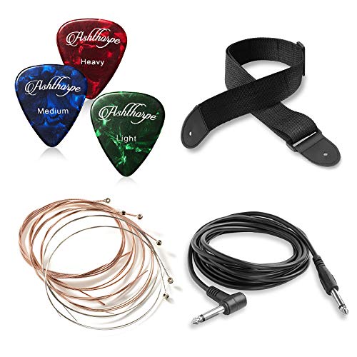 Ashthorpe Full-Size Cutaway Acoustic-Electric Guitar - Premium Red