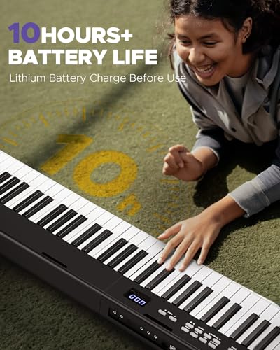 Starfavor Portable 88-Key Folding Electric Piano with Stand