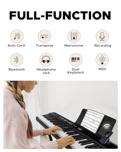 Starfavor Portable 88-Key Folding Electric Piano with Stand