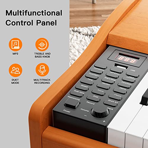 88-Key Hammer Weighted Digital Piano with Stand