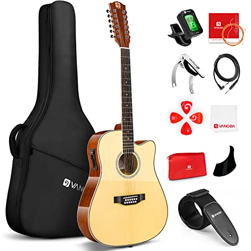 Vangoa Acoustic Electric 12 String Guitar Bundle 42
