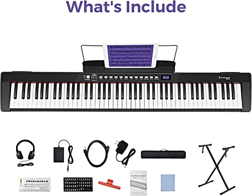 Starfavor 88-Key Electronic Keyboard Bundle with Stand and Case