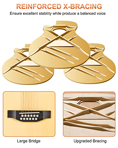 Vangoa Acoustic Electric 12 String Guitar Bundle 42