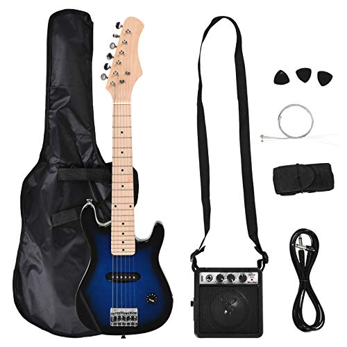 HOMCOM 30" Kids Electric Guitar Starter Kit Blue/Black