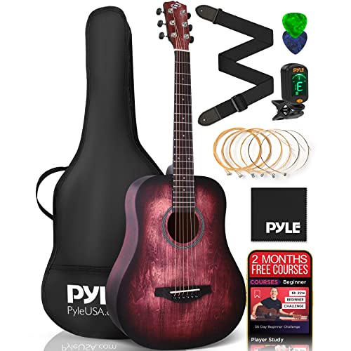 PYLE 34” Acoustic Guitar Kit-1/2 Junior Size Handcrafted