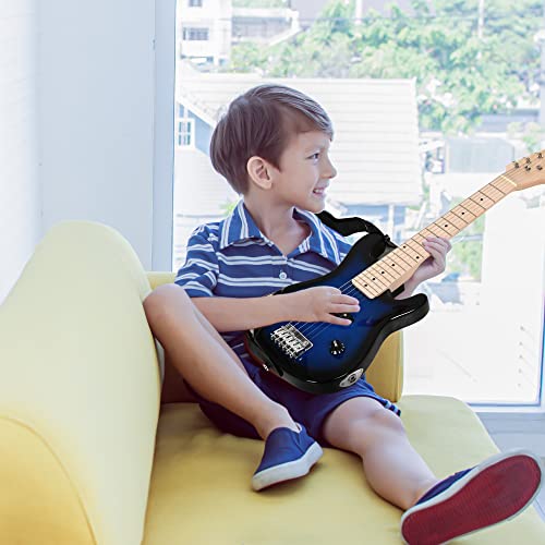 HOMCOM 30" Kids Electric Guitar Starter Kit Blue/Black