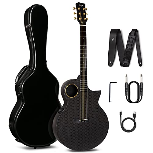 Enya Carbon Fiber X4 PRO Acoustic Electric Guitar Bundle