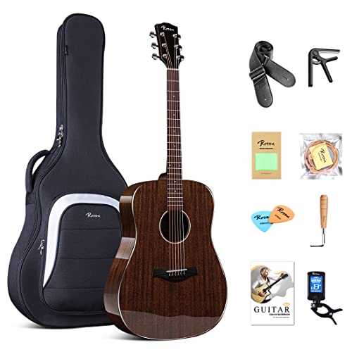 Rosen G31 Black Solid Mahogany Acoustic Guitar Bundle