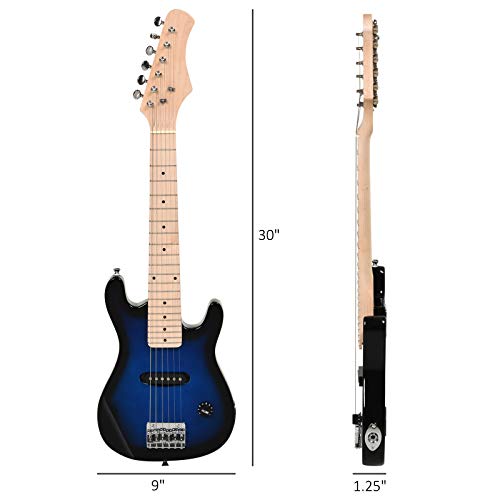 HOMCOM 30" Kids Electric Guitar Starter Kit Blue/Black