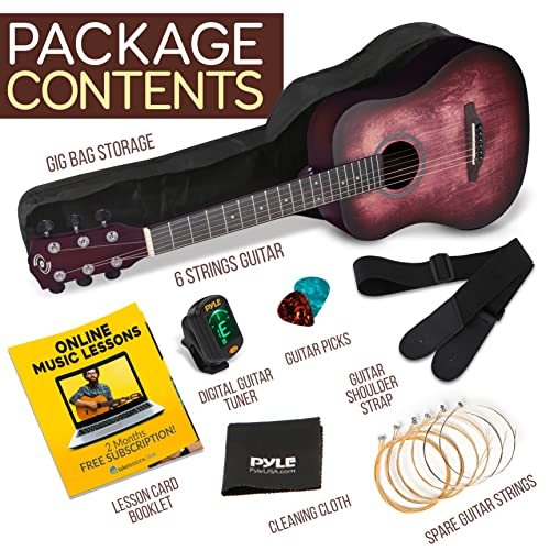 PYLE 34” Acoustic Guitar Kit-1/2 Junior Size Handcrafted